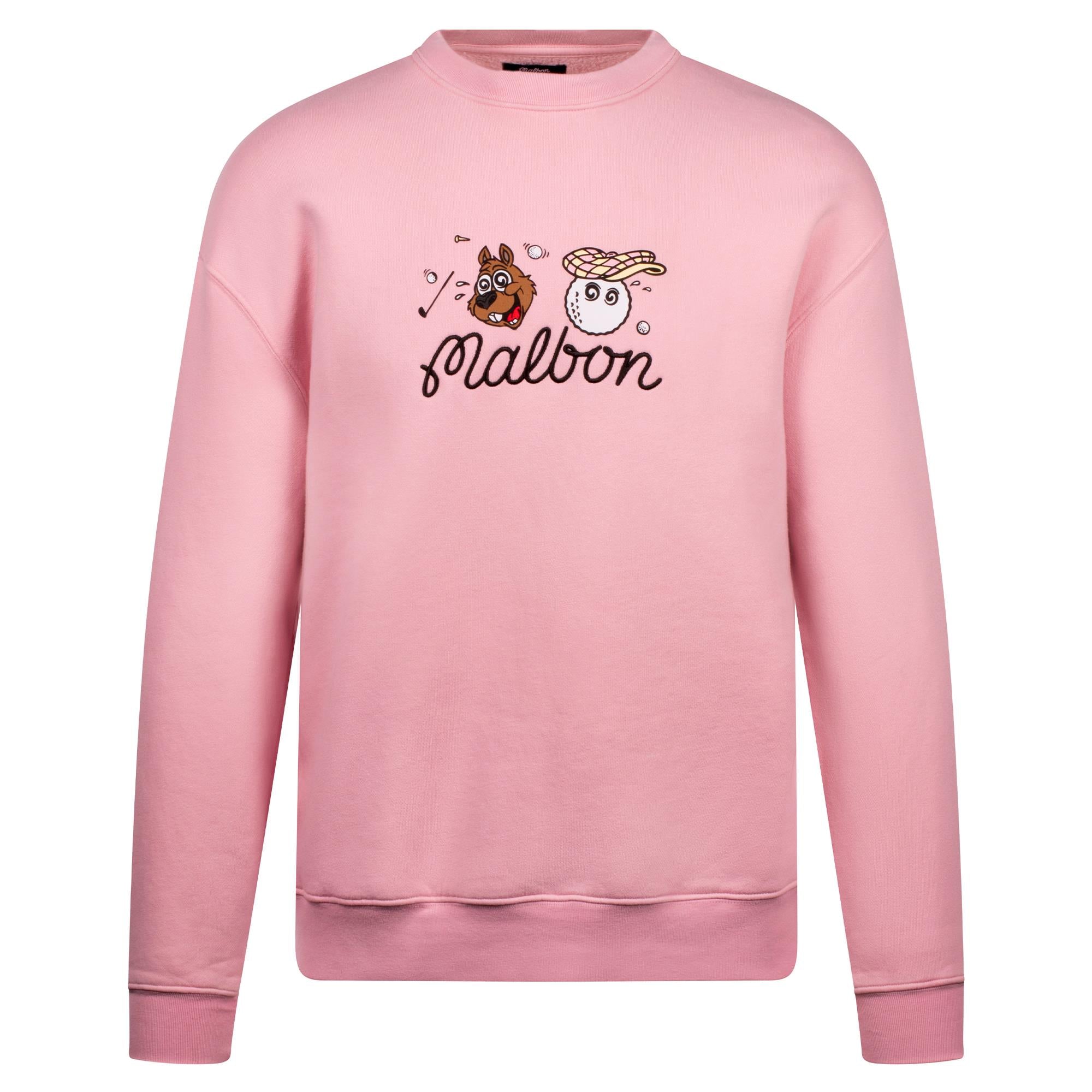 Malbon Two Man Scramble Mens Crew Neck Jumper Pink